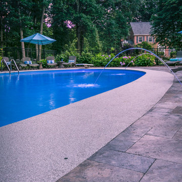 Sophisticated Silver Travertine Pool Area