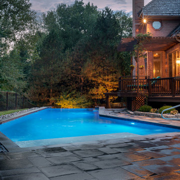 St. Charles, IL Swimming Pool with Infinity Edge in a Rustic Setting