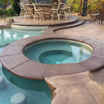 Stamped concrete & Pool coping