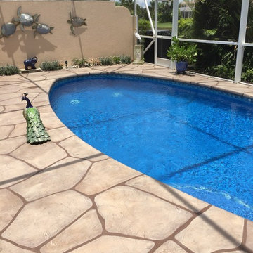 Stamped concrete on patio