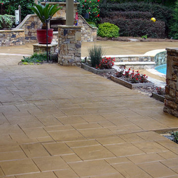Stamped Decorative Concrete Patio and Pool Deck