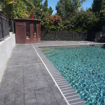 Stamped Overlay Pool Deck