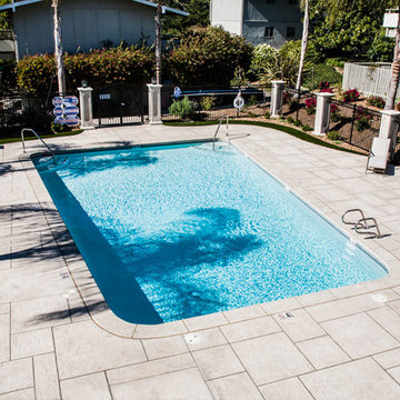 Stamped patterned pool deck in Tiburon