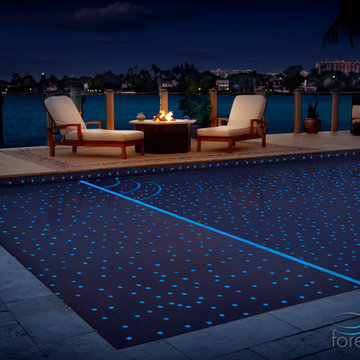 Starry night glass tile pool