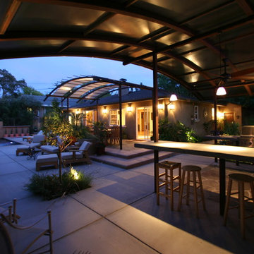 Steel Patio Cover + Floating Bar Top
