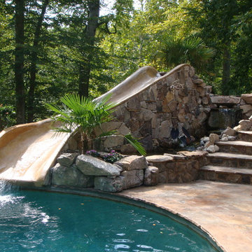 Stone Pool with Water Slide