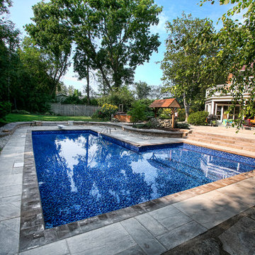 Stunning Backyard with L-Shaped Inground Pool