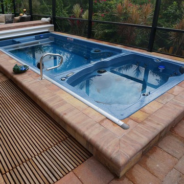 Swim Spa with automatic pool cover
