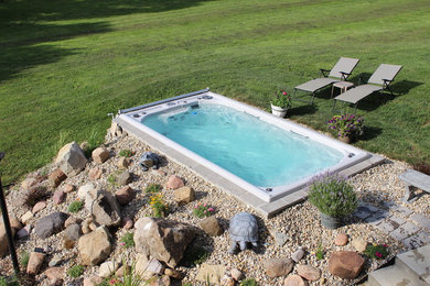 Pool - mid-sized traditional pool idea in Indianapolis
