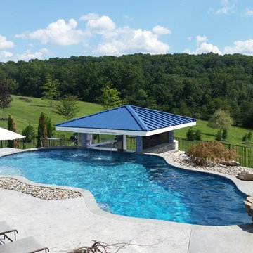 Swim up pool bar custom pool.