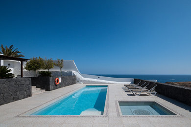 Diseño de piscina alargada contemporánea grande