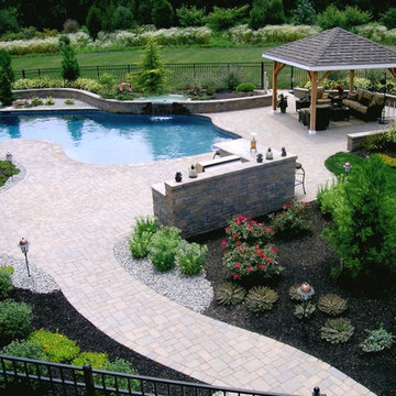 Swimming pool deck: Cabana, Sitting Wall, Built in Grill, Lighting