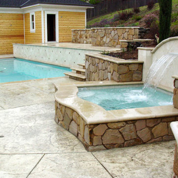 Swimming Pool, Retaining Walls and Detached Spa