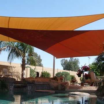 swimming pool shade sails by Tenshon, LLC