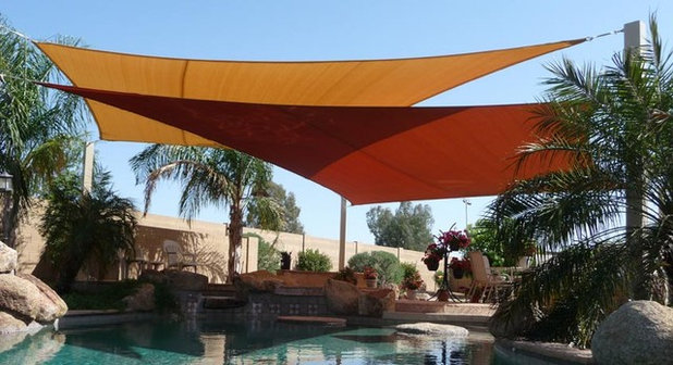 Contemporary Pool swimming pool shade sails by Tenshon, LLC