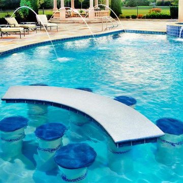 Swimming Pool with built in seats and table