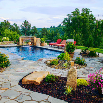 Swimming Pool with Patio and Landscaping