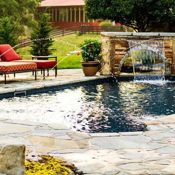 Swimming Pool with Patio and Landscaping
