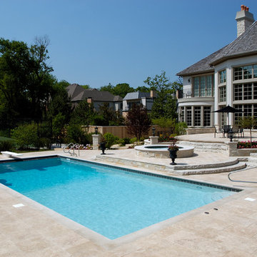 Swimming Pool with Separate Elevated Hot Tub