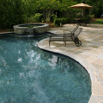 Swimming Pool with Spa and Flagstone Patio