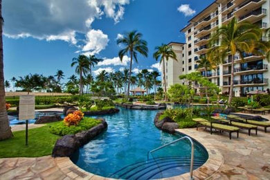 Example of an island style pool design in Hawaii