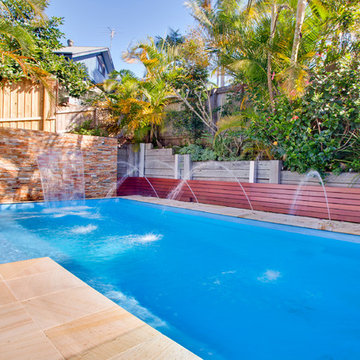 Symphony Pool & Neptune Spa with water feature in Narrabeen