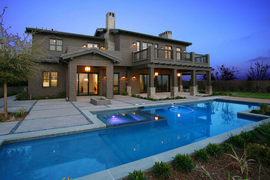 Inspiration for a craftsman pool remodel in Orange County