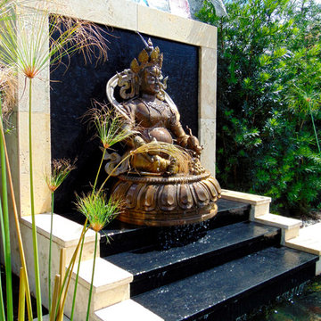 This Zen Water Feature With Small Pond in Boca Raton, Florida