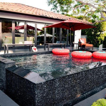 Three-Sided Infinity Edge Pool and Spa