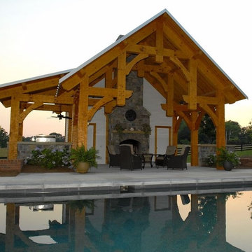 Timber Frame Pool Pavilion in Georgia