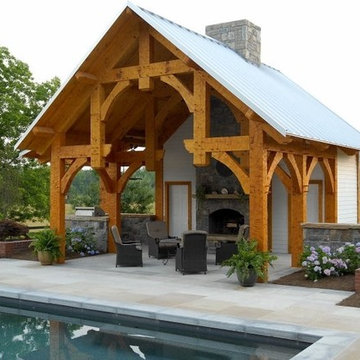 Timber Frame Pool Pavilion in Georgia