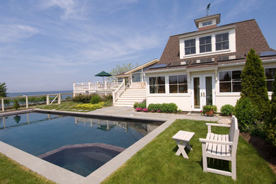 Pool - coastal rectangular pool idea in Providence