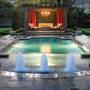 Traditional Pool and Landscaping