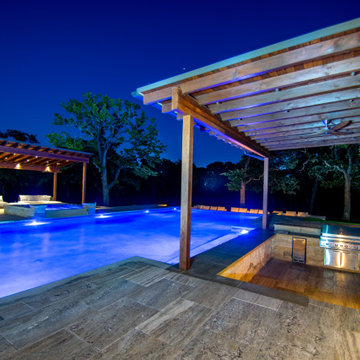 Transitional Pool With Swim Up Bar
