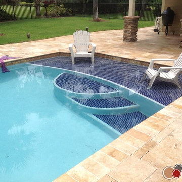 Travertine Pool Deck and Patio Remodeling