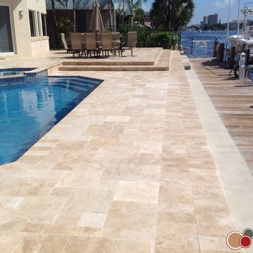 Travertine Pool Deck and Patio Remodeling