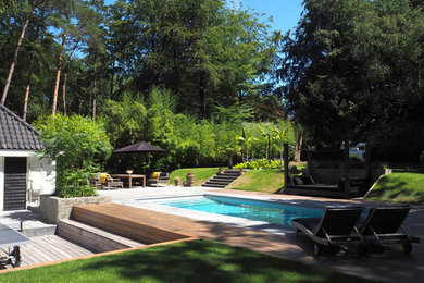 Example of a beach style pool design in Amsterdam