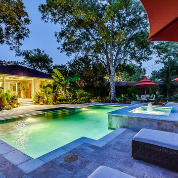 Tropical Geometric Hobert Pool Backyard Retreat