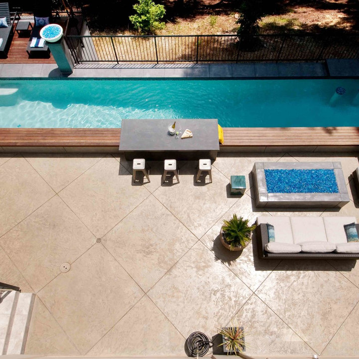 Brushed Concrete Pool Deck Photos & Ideas Houzz