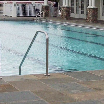 URBAN: outdoor heated commercial swimming pool with side entry steps