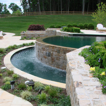 Vanishing Edge Pool with Detached Spa in Mendham