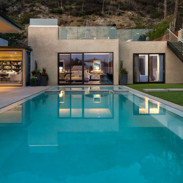 Wallace Ridge Beverly Hills modern home luxury resort style swimming pool