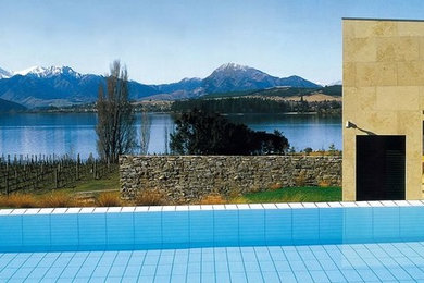 Photo of a contemporary swimming pool in Wellington.