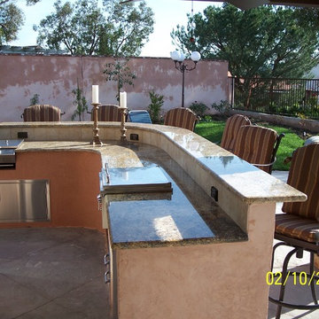 We built this outdoor Granite top Bar and Kitchen