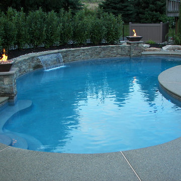 Weisenberg Township pool with sheer descent waterfall