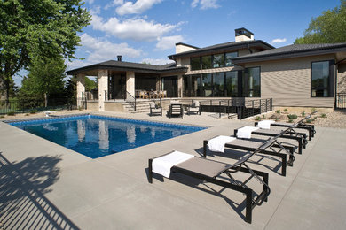 Inspiration for a contemporary pool remodel in Other