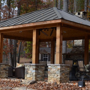 Western Red Cedar Pavilion and Fireplace