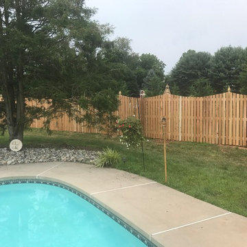 Western Red Cedar Spaced picket fence Concave Top