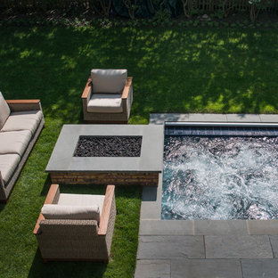 Winnetka, IL Hot Tub with Automatic Cover and Fire Pit