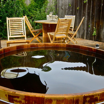 Wooden hot tub installations